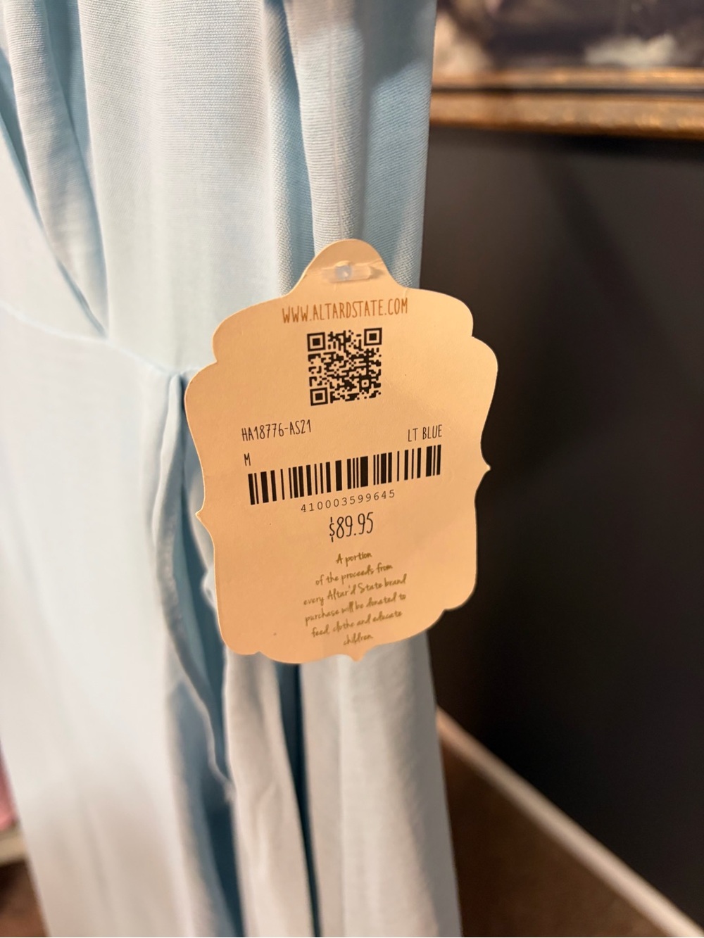 Altar'd State Pale Blue Wrap Maxi Dress with Flutter Sleeves - Picture 4 of 7